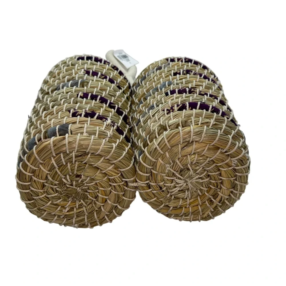 Handmade Seagrass Woven Basket, Double Bottle/Wine Carrier Storage, Boho Organic